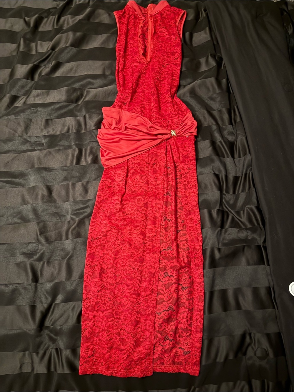 Elegant red lace dress